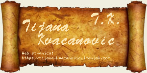 Tijana Kvačanović vizit kartica